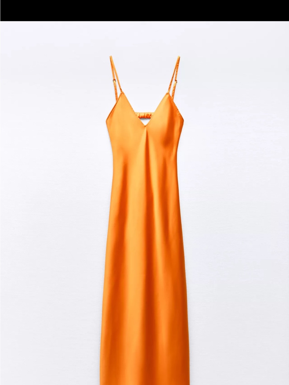 Zara Orange Satin Slip Dress